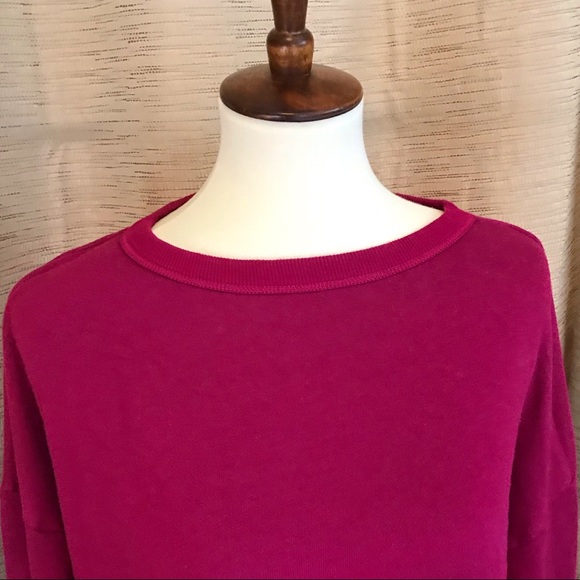 Anthropologie t.la Burgundy Slouchy Crop Sweater - Picture 2 of 3